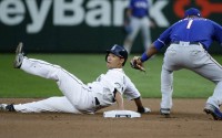 Norichika Aoki and the Mariners are 0 for 4 this season on attempted stolen bases. (AP)