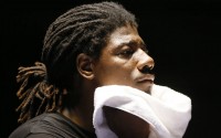 Boxer Charles Martin of the USA wipes his face with a towel during a public workout in London, Monday, April 4, 2016. There will be an IBF World Heavyweight title fight between champion Charles Martin of the USA and unbeaten British Olympic star Anthony Joshua in London on Saturday April 9. (AP Photo/Kirsty Wigglesworth)