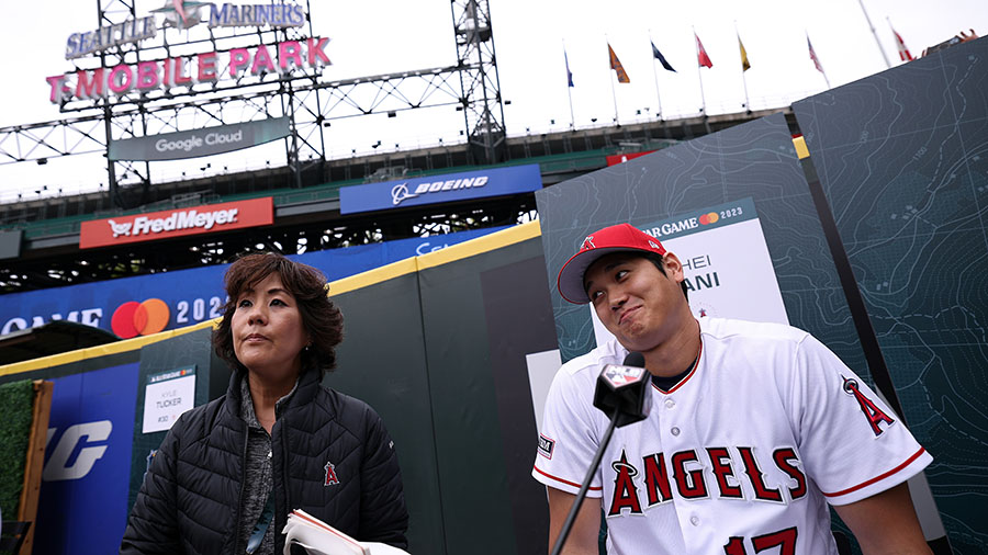 Los Angeles Angels Shohei Ohtani Shotime Stacked Tee Shirt