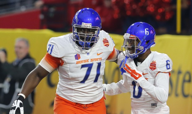 Seahawks offensive line draft pick Rees Odhiambo had a checkered injury history at Boise State. (AP...