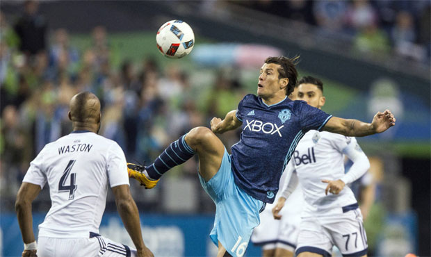 Sounders striker Nelson Valdez missed last weekend's match with a leg injury. (AP)...