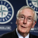 Current Seattle Mariners Chairman Howard Lincoln speaks at a news conference announcing the intended sale of the club, along with his plan to retire from day-to-day oversight of the franchise, Wednesday, April 27, 2016, in Seattle. Nintendo of America plans to sell its controlling stake in the Mariners to a group of minority owners led by John Stanton, who would become the Mariners' chairman and chief executive officer. The ownership change is subject to approval by Major League Baseball, which the club hopes to get during league meetings in August. (AP Photo/Elaine Thompson)