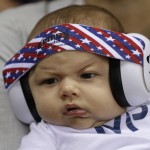 
              United States' Michael Phelps' son Boomer wears ear protection during the swimming competitions at the 2016 Summer Olympics, Monday, Aug. 8, 2016, in Rio de Janeiro, Brazil. (AP Photo/Michael Sohn)
            