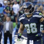Seattle Seahawks tight end Jimmy Graham runs on the field during warmups before a preseason NFL football game against the Dallas Cowboys, Thursday, Aug. 25, 2016, in Seattle. (AP Photo/Elaine Thompson)