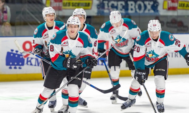 The Kelowna Rockets were all smiles after beating the T-Birds 5-1 Saturday (Brian Liesse/T-Birds)...