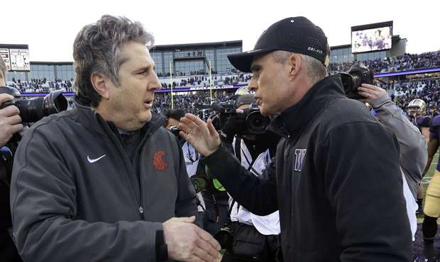 Mike Leach and Chris Petersen talked Monday about how a potential road trip would go for the two of...
