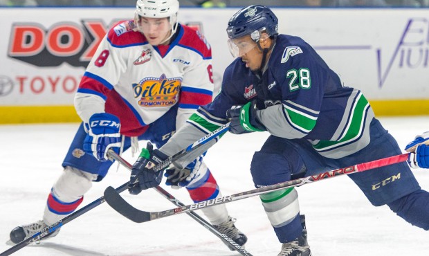 Getting Keegan Kolesar back from injury adds a new dimension to the T-Birds' offense. (T-Birds phot...