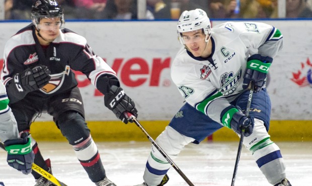 Mathew Barzal scored twice during Seattle's 6-1 win over Vancouver (Brian Liesse/T-Birds)...
