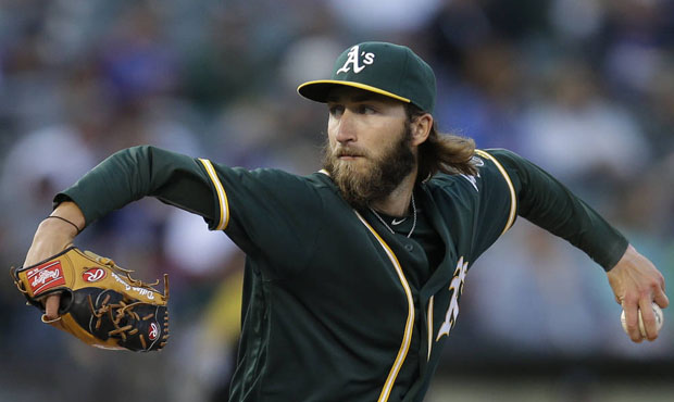 Left-handed starting pitcher Dillon Overton made his MLB debut last year with Oakland. (AP)...