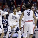 Top-seeded Gonzaga pulled away in the second half to beat No. 11 seed Xavier 83-59 in the Elite Eight. (AP)