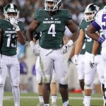 Michigan State's Malik McDowell (4) is shown during an NCAA college football game against Furman, Friday, Sept. 2, 2016, in East Lansing, Mich. (AP Photo/Al Goldis)