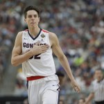 
              FILE - In This April 1, 2017 file photo, Gonzaga's Zach Collins reacts during the first half in the semifinals of the Final Four NCAA college basketball tournament against South Carolina in Glendale, Ariz. The role of the big man has changed in the NBA, and that’s evident in the way teams pick centers and post players entering the draft on Thursday, June 22, 2017. The Gonzaga freshman is considered a possible lottery pick entering Thursday's NBA draft. (AP Photo/Mark Humphrey, File)
            