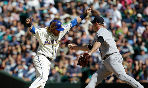 Taylott Motter was picked off in the bottom of the ninth of the Mariners' loss on Sunday. (AP)...