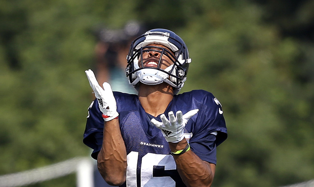 Tyler Lockett, whose 2016 season ended with a compound fracture of his leg, practiced Friday. (AP)...