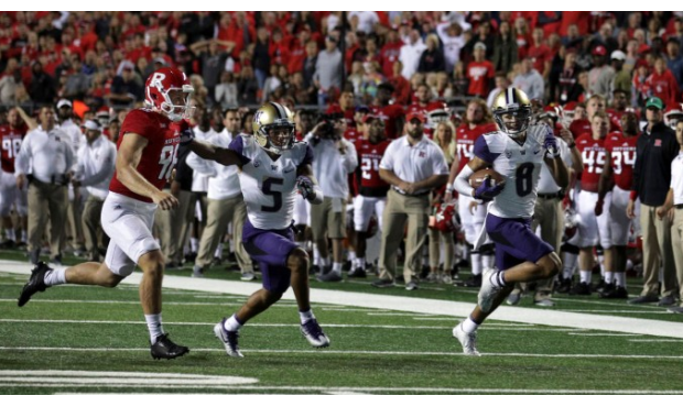 Dante Pettis returned a punt for a touchdown and caught a 51-yard pass vs. Rutgers. (AP)...