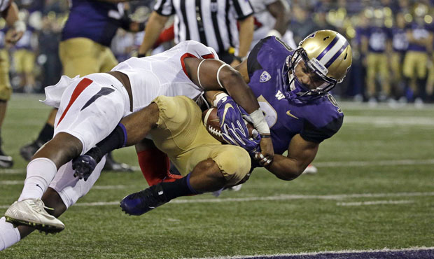 Huskies running back Myles Gaskin is projected as a third-round NFL Draft pick. (AP)...