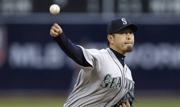 Hisashi Iwakuma made just six starts in 2017 before being sidelined with a shoulder injury. (AP)...