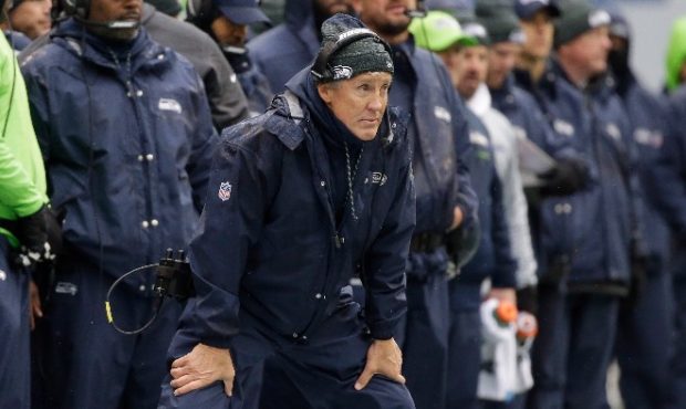 Pete Carroll was exasperated about the Seahawks' penalties but took credit. (AP)...