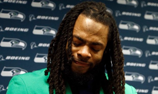 Richard Sherman couldn't fight back the tears when talking about his ruptured Achilles. (AP)...