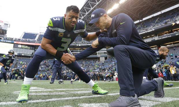 Dave Canales is Russell Wilson's new quarterbacks coach for the Seahawks. (AP)...