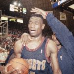 Dikembe Mutumbo's Nuggets upset the top-seeded Sonics in the 1994 NBA Playoffs. (AP)