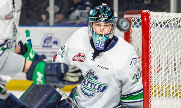 Seattle goalie Liam Hughes is looking forward to the challenge of the playoffs (Brian Liesse/ T-Bir...
