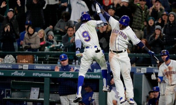 Dee Gordon got some serious hang time after hitting his first Mariners home run. (AP)...