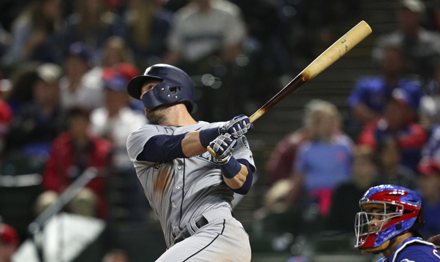 Mitch Haniger homered in each of the Mariners' three games in Texas. (AP)...