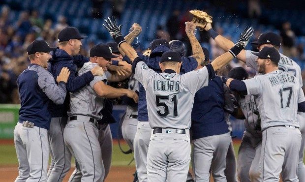 Felix Hernandez quickly joined the Mariners' celebration of James Paxton's no-hitter. (AP)...