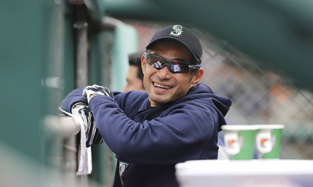 Ichiro threw batting practice to Mariners hitters on Tuesday, including catcher Mike Zunino. (AP)...