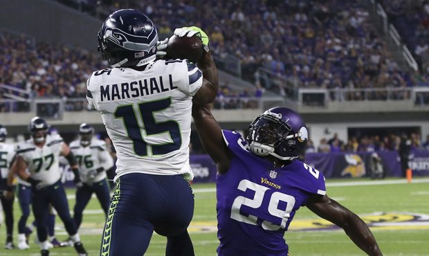 Brandon Marshall had a big catch in a Seahawks touchdown drive in the second quarter. (AP)...