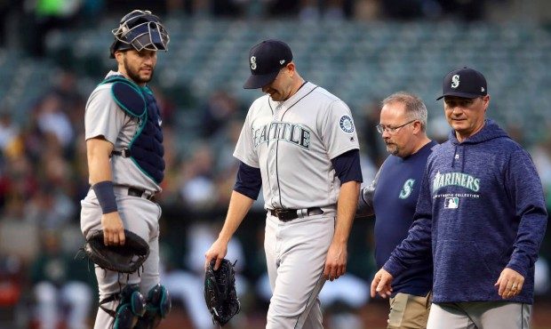 Mariners LHP James Paxton was hit by a comebacker on his throwing arm Tuesday. (AP)...