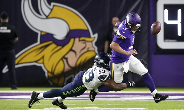 The Seahawks didn't get a pass rush going against the Vikings until after starters left. (AP)...