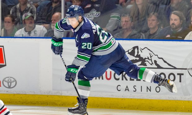 Zack Andrusiak picked up three points during Seattle's 5-3 opening night win against Portland (Bria...