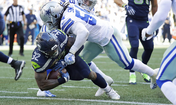 Seahawks RB Chris Carson rushed for a career-high 102 yards Sunday. (AP)...
