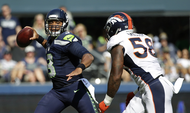 Denver's Von Miller could give Russell Wilson and the Seahawks' O-line trouble. (AP)...