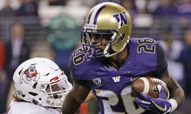 UW Huskies RB Salvon Ahmed could be in a for big game vs. North Dakota. (AP)...