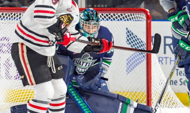 Thunderbirds goalie Liam Hughes is off to a great start for Seattle (Brian Liesse/ T-Birds)...