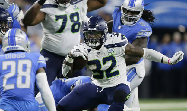 Seahawks RB Chris Carson rushed for over 100 yards Sunday for the third time in five games. (AP)...