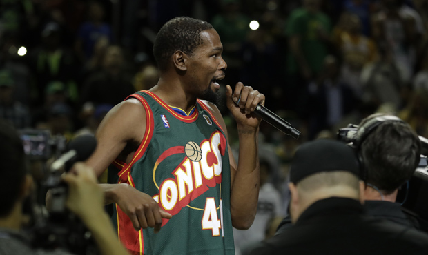 Kevin Durant expressed his hope that a Sonics franchise will return to the NBA. (AP)...