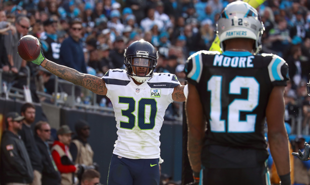 Seahawks safety Bradley McDougald intercepted Cam Newton in the end zone. (AP)...