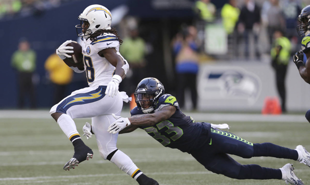 The Seahawks' defense had it all it could handle with the Chargers in the first half. (AP)...