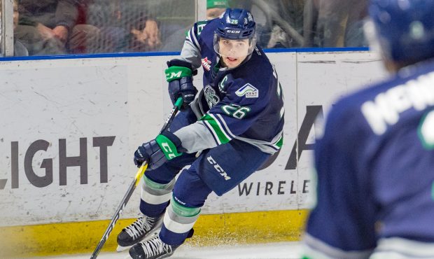 Seattle Thunderbirds captain Nolan Volcan had a strong night in a 6-4 win over the Kamloops Blazers...
