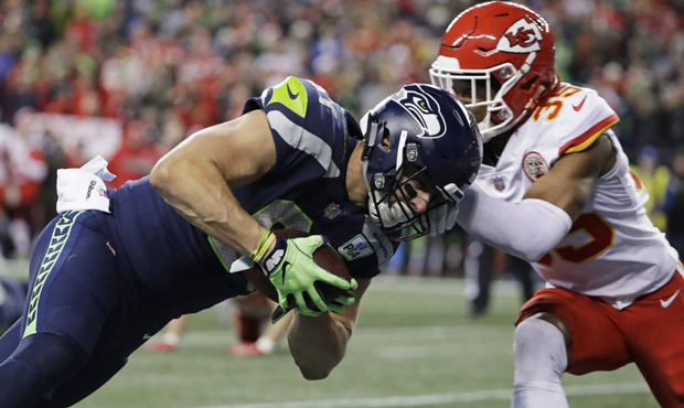 Nick Vannett scored a touchdown as the Seahawks beat the Chiefs 38-31 Sunday. (AP)...