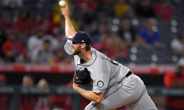 Max Povse appeared in three games with the Mariners in 2017. (AP)...