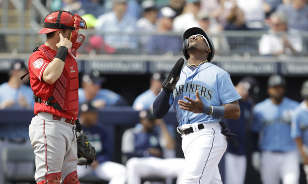 Shed Long has had a strong spring already at the plate for the Mariners. (AP)...