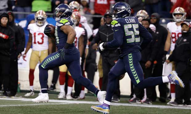 Seahawks linebacker Bobby Wagner made his first career interception return for a TD in 2018. (AP)...