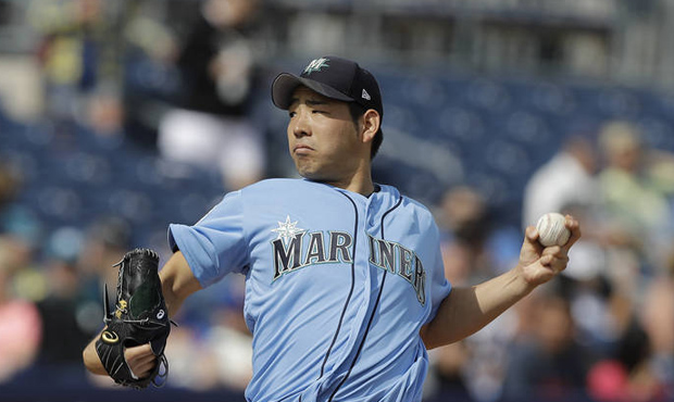Yusei Kikuchi recorded a 1-2-3 first inning in his first outing for the Mariners. (AP)...