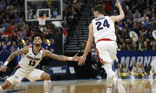 Josh Perkins, Corey Kispert and the Gonzaga Bulldogs are in their fifth straight Sweet 16. (AP)...