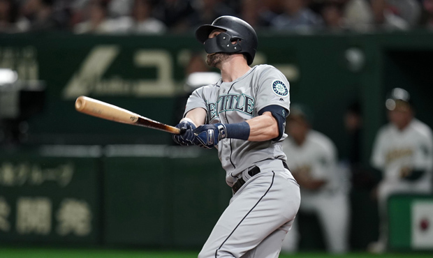 Mariners outfielder Mitch Haniger connected on his first home run of 2019 on Thursday. (Getty)...